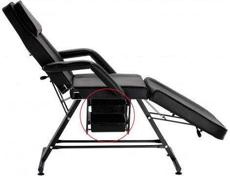 Fotel kosmetyczny z kuwetami czarny łóżko leżanka spa Outlet - 5